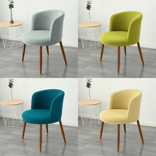 Funda para silla de comedor con respaldo bajo, elástica, semicircular y con todo incluido