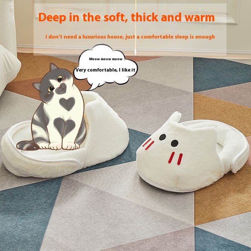 Cama para Mascotas 4 Estaciones | Diseño Pantufla Súper Suave