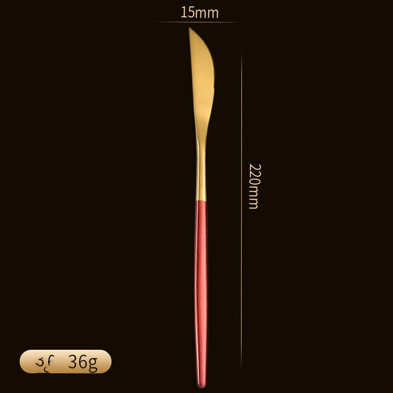 Juego de Cuchillo, Tenedor y Cucharas Acabado Titanio – Estilo Japonés y Coreano