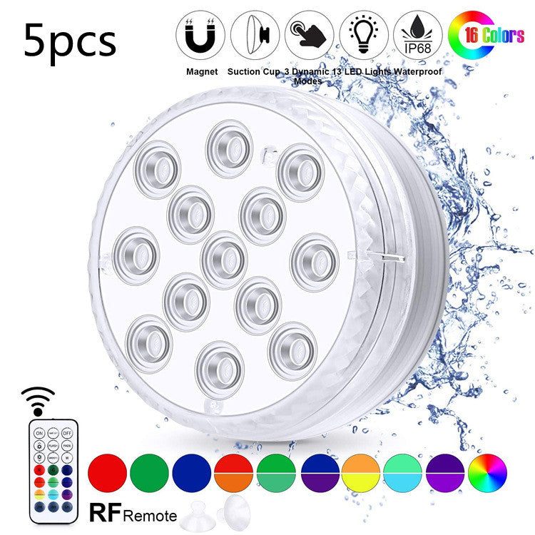 Luz LED sumergible impermeable, lámpara subacuática para jardín, piscina, fuente. luz  con Control remoto