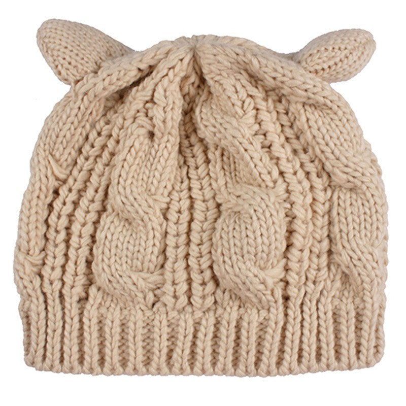 Gorro de Lana tejido con Orejitas de Gato – Estilo Cute y Abrigador Unisex