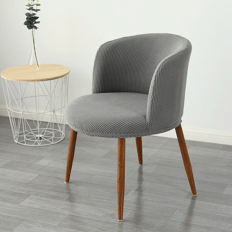 Funda para silla de comedor con respaldo bajo, elástica, semicircular y con todo incluido