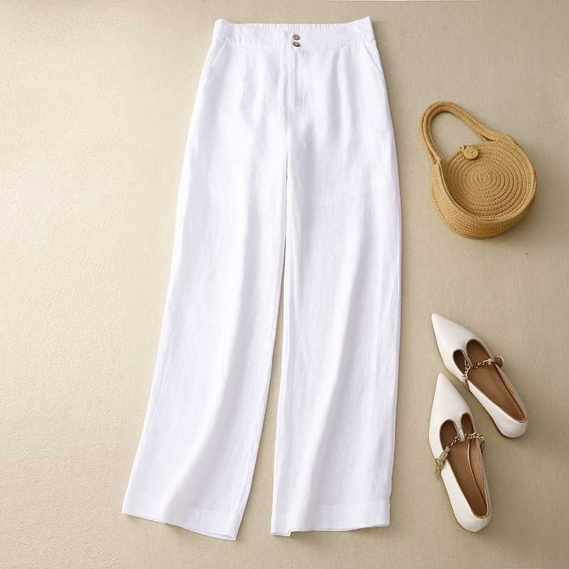 Pantalón de Lino Pierna Ancha | Ligero, Elegante y Combinable, 100% lino natural