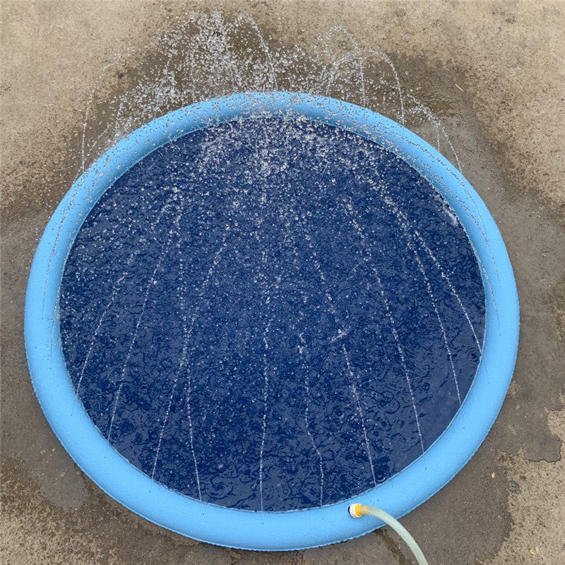 Alfombrilla tipo piscina plana para niños y mascotas, chorro de agua! espectacular