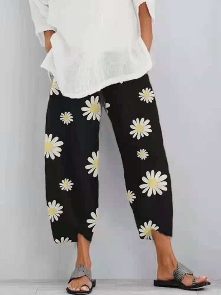 Pantalón Suelto con Flores | Estilo Relajado y Femenino
