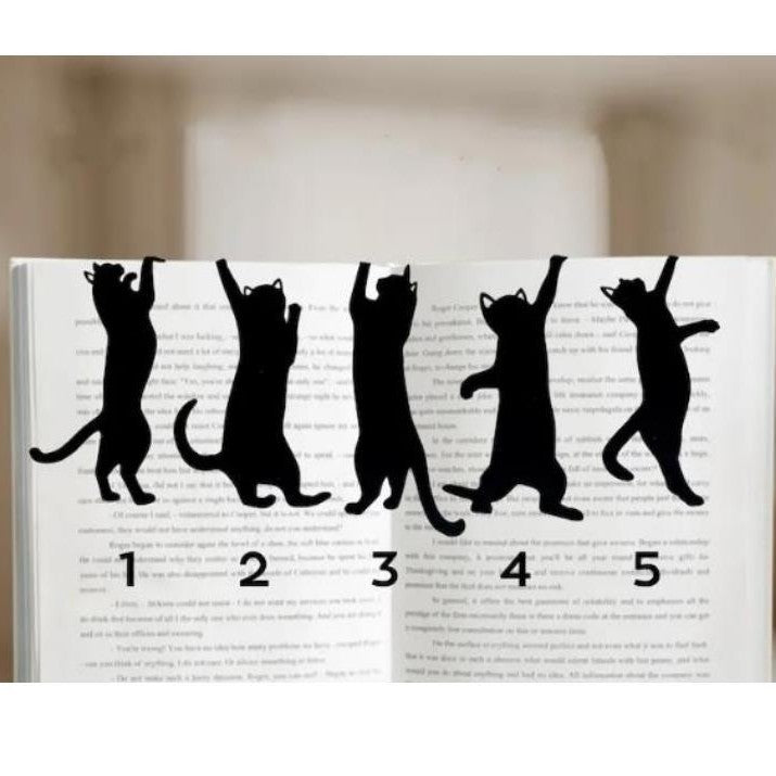 Marcapáginas Metálico con figura de Gato – Set de 5