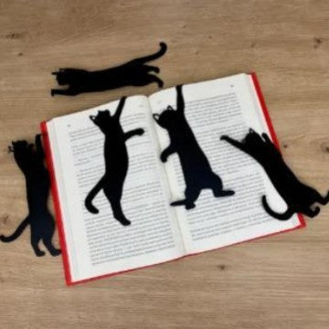 Marcapáginas Metálico con figura de Gato – Set de 5