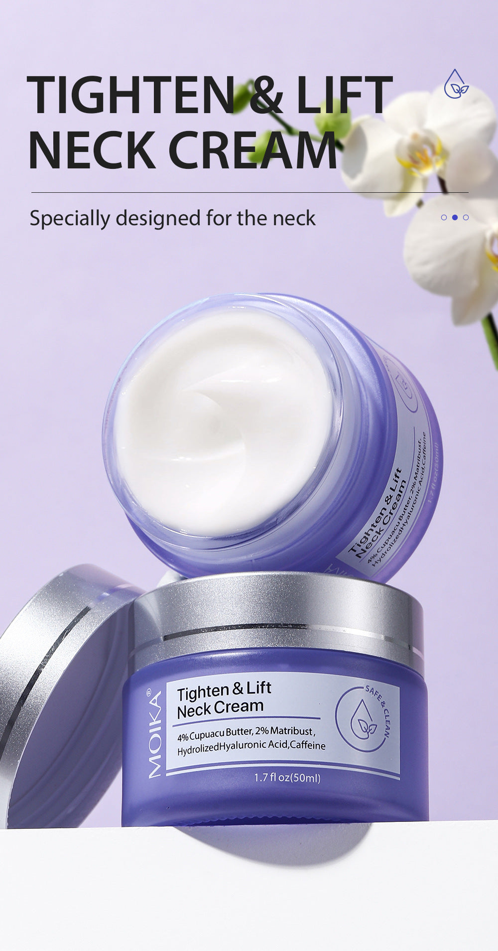 Crema reafirmante, tensora, atenúa líneas finas, anti age, cuello y escote