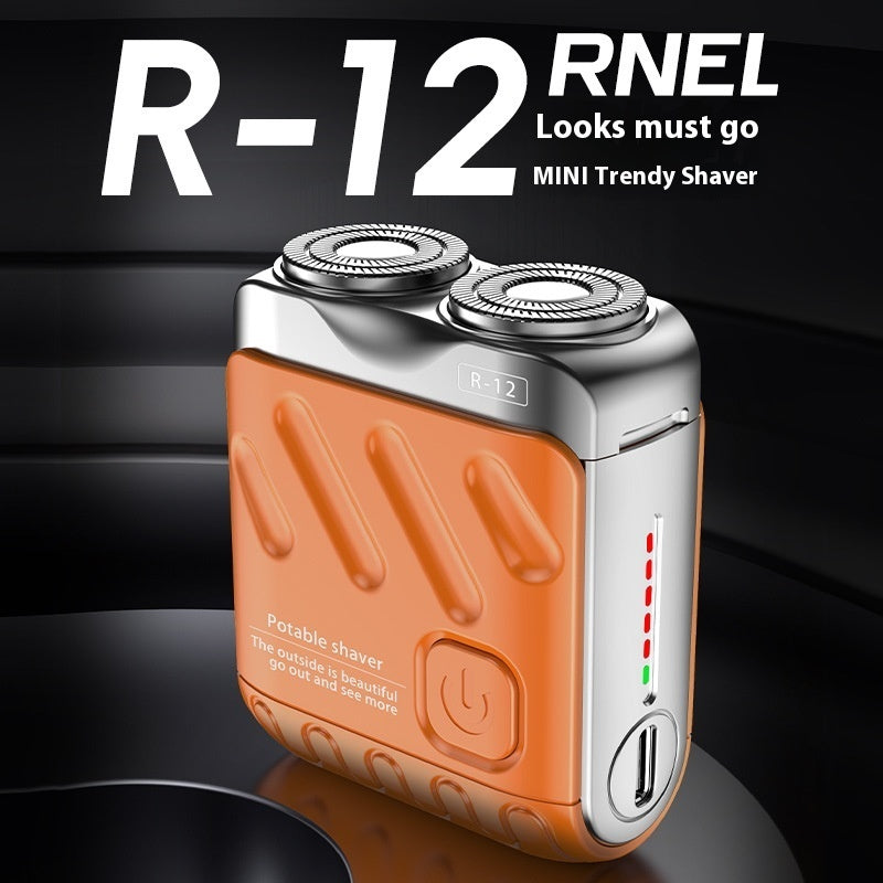 Mini Afeitadora Eléctrica Portátil de Doble Anillo para hombres – Recargable, Compacta y Precisa