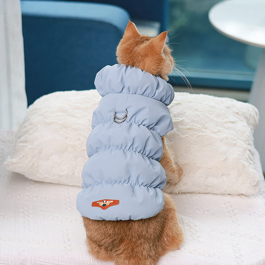 Ropa para perros Chaleco de algodón cálido con hebilla, ropa de invierno para perros y gatos