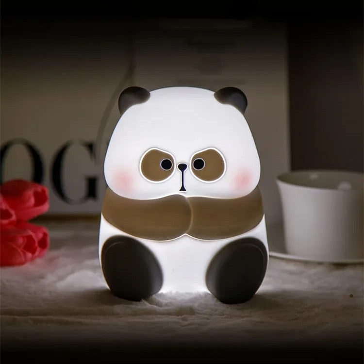 Luz LED de noche con forma de Panda para niños, lámpara de protección ocular de silicona con carga USB, con control remoto