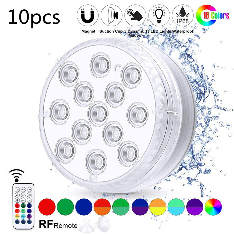 Luz LED sumergible impermeable, lámpara subacuática para jardín, piscina, fuente. luz  con Control remoto