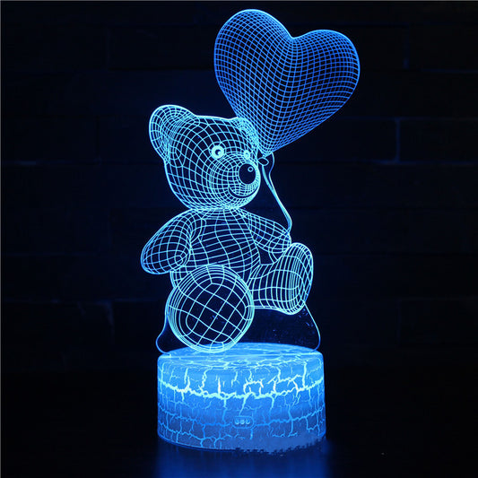 Lampara de OSO, Love Bear Series Luz 3D Luz nocturna creativa Luz visual LED