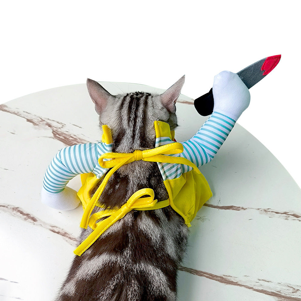 Disfraz de Halloween para gato, chuchi colorido, ropa para gato con cuchillo