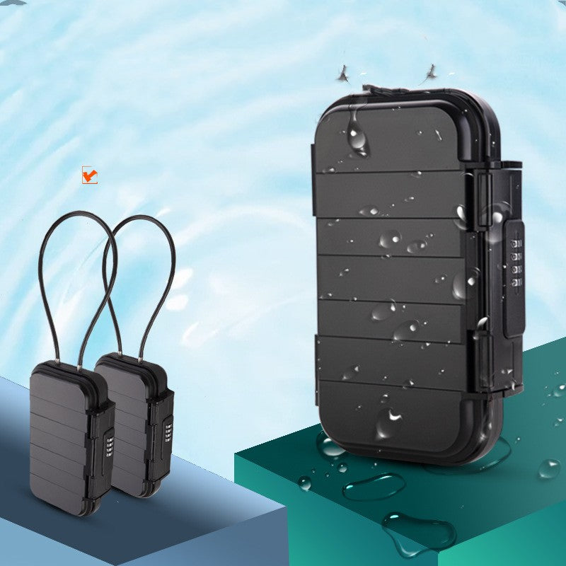 ¡Mini caja fuerte! Caja de seguridad portátil para la playa, pequeña combinación, segura y antirrobo, caja de seguridad impermeable con cuerda de alambre extraíble para el hogar