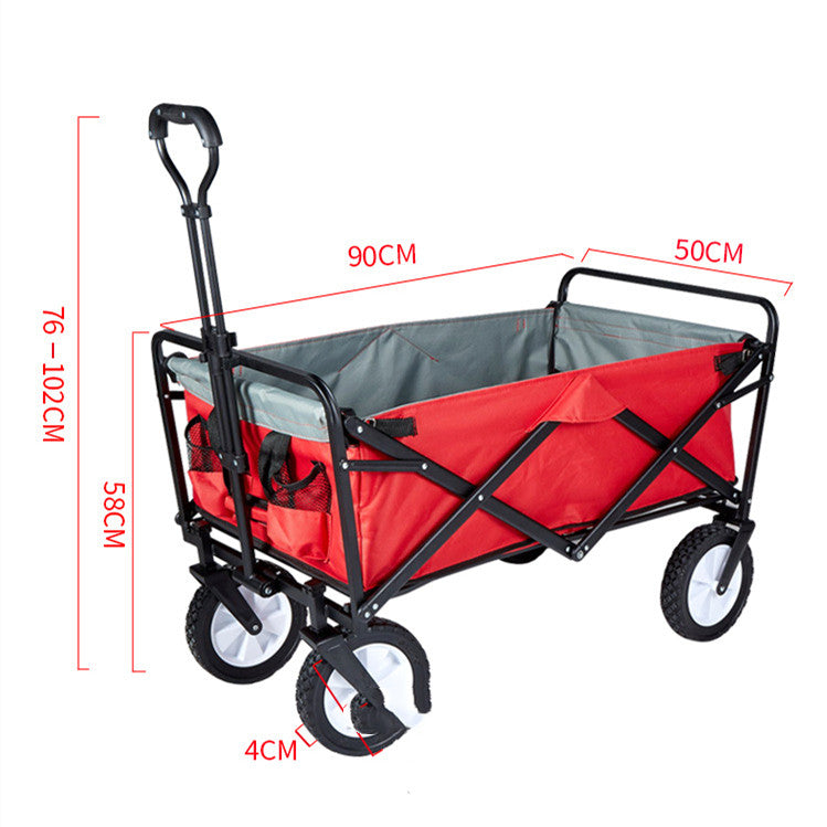 Carrito plegable de compras, resistente al aire última intervensión, plegable, para camping, jardín, playa, con ruedas universales, mango ajustable para compras (verde y azul)