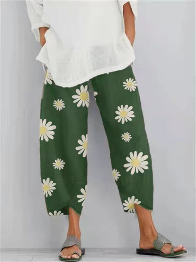 Pantalón Suelto con Flores | Estilo Relajado y Femenino