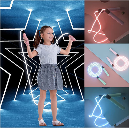 Cuerda luminosa, cuerda para saltar a gran velocidad, ajustable, Crossfit profesional para niños y adultos, cuerda de saltar con luz  LED, ideal para uso en casa y  gimnasio