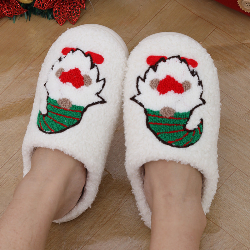 Pantuflas para parejas, pantuflas de interior, cálidos navideños para mujeres y hombres