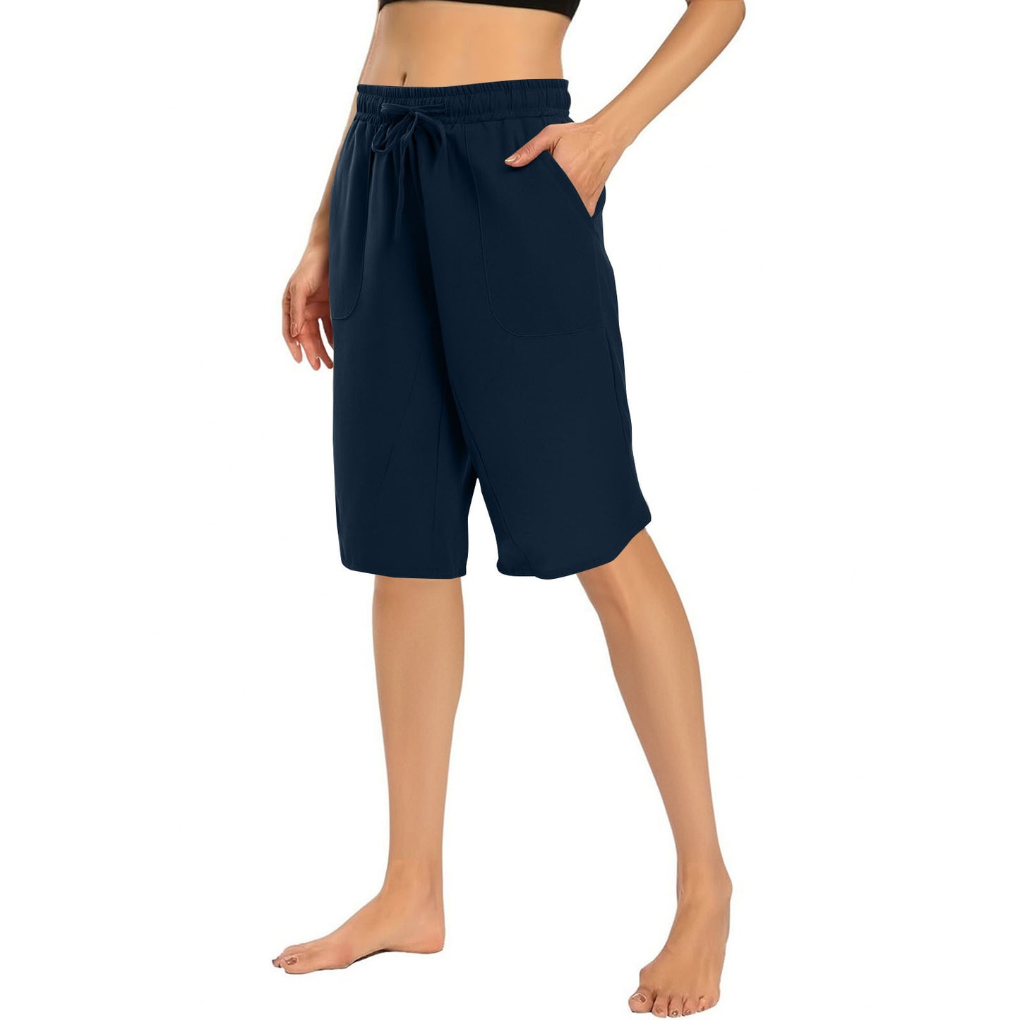 Bermuda Capri de Algodón y Lino | Estilo Urbano con Bolsillos