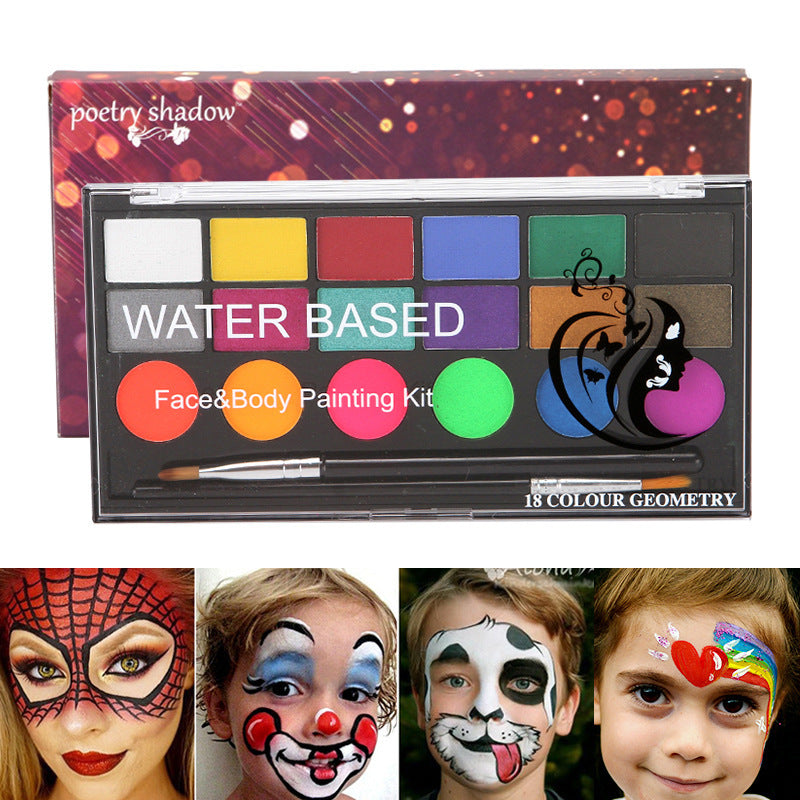 Set de Pintura Corporal UV 🎨 – 18 Colores para Halloween y Maquillaje Creativo