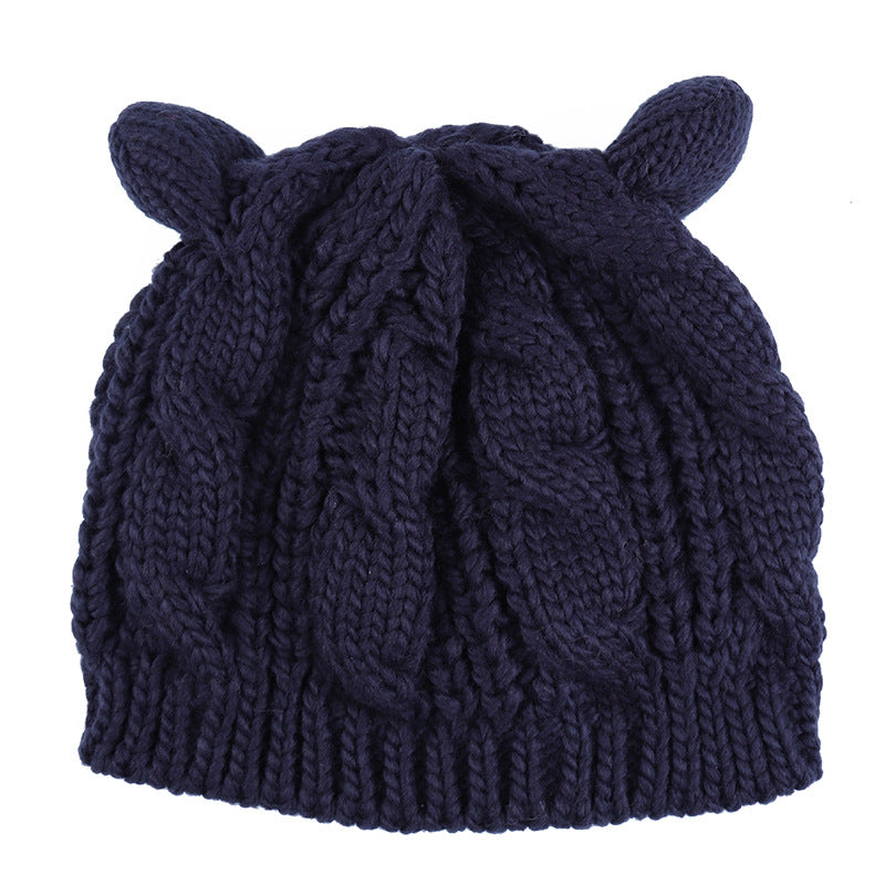 Gorro de Lana tejido con Orejitas de Gato – Estilo Cute y Abrigador Unisex