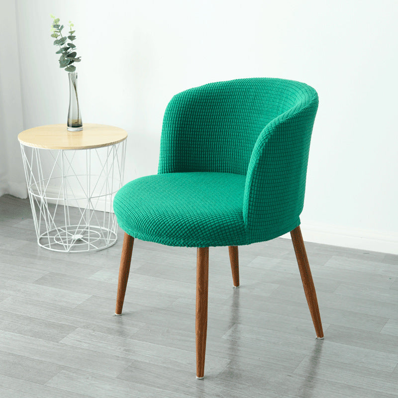 Funda para silla de comedor con respaldo bajo, elástica, semicircular y con todo incluido