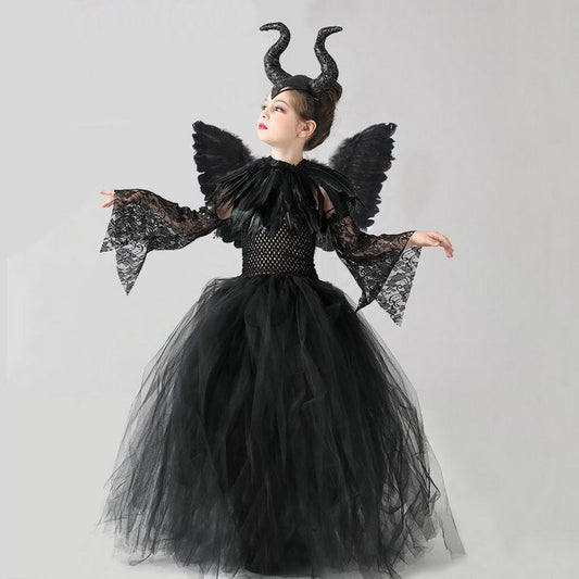 Vestido de bruja para disfraz de Halloween para niña