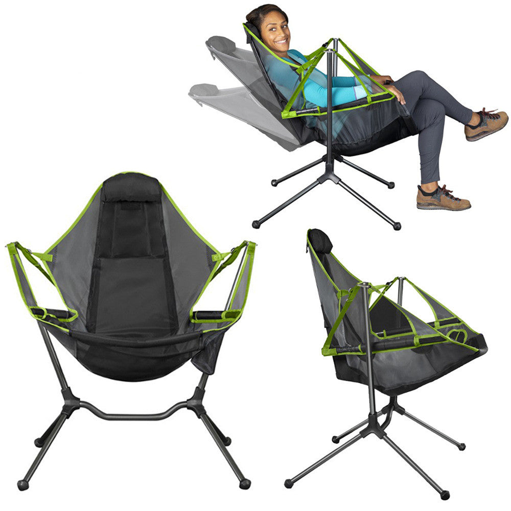 Silla Plegable para el Aire para la pesca, silla de Playa Silla de Luna con Almohada para la Pesca, para Acampar Ultralight Silla portátil (con Bolsa de Almacenamiento)