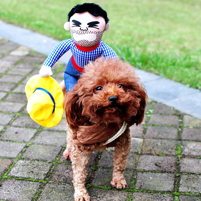 Disfraz  de Halloween Chucky y  HorseMan para perro