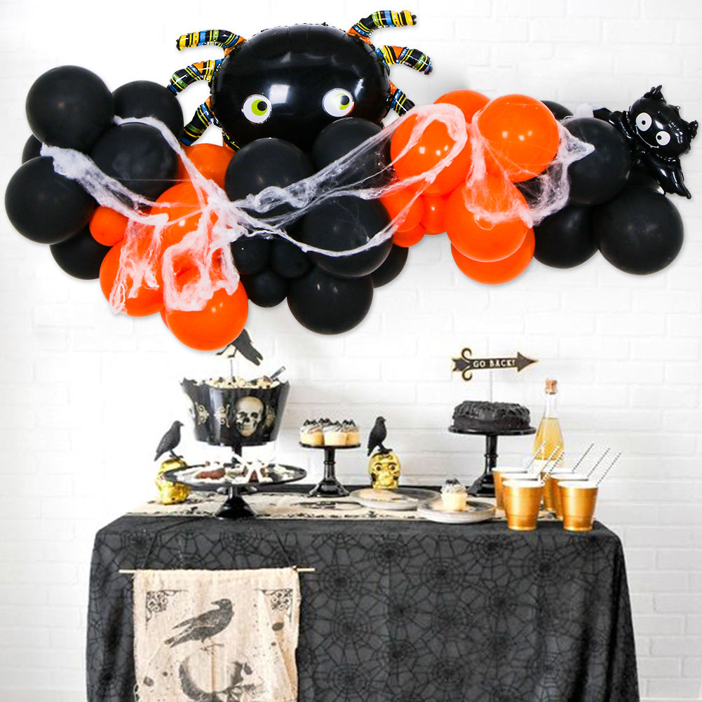 Suministros de decoración para fiesta con cadena de globos con tema de calabaza de Halloween, conjunto de globos de Halloween