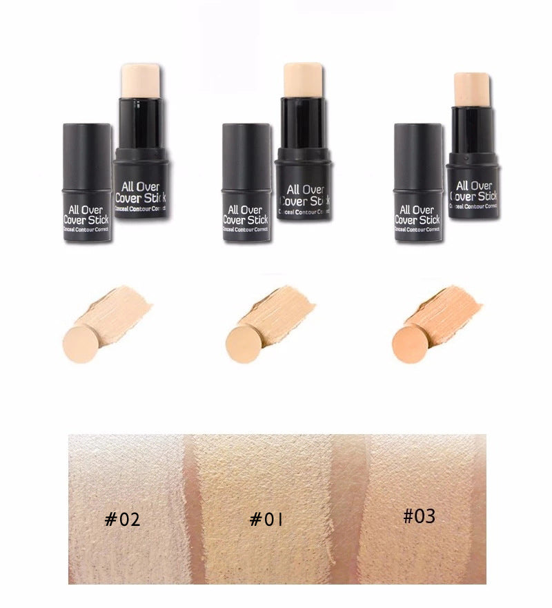 Base Correctora facial hidratante de tres colores que cubre espinillas pecas ojeras