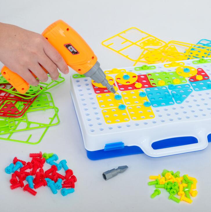 Juego de Construcción con Taladro para Niños – Creatividad con Tornillos de Colores