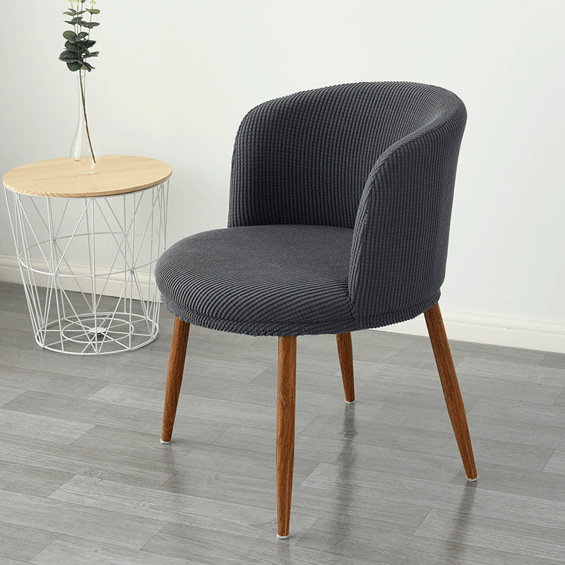 Funda para silla de comedor con respaldo bajo, elástica, semicircular y con todo incluido