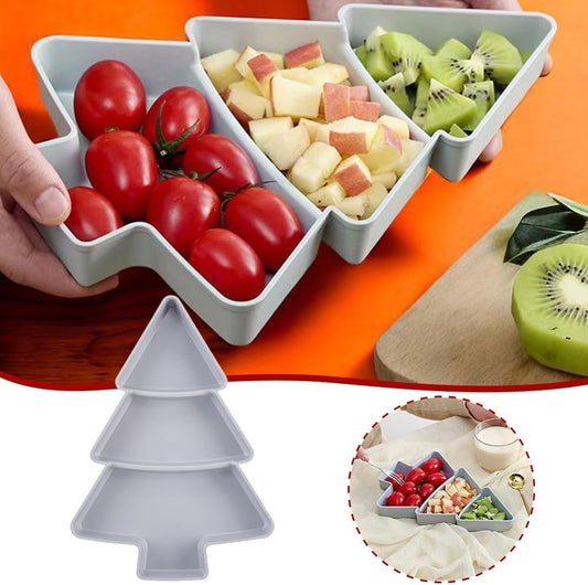 Bandeja de frutas con forma de árbol de Navidad, caja de almacenamiento de platos creativos