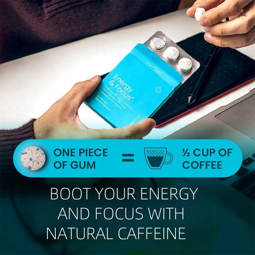 Mentas energéticas con cafeína para energía y concentración - Sin azúcar, con L-teanina, cafeína, vitaminas B12 y B6