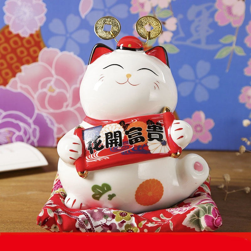 Lucky Cat Alcancía Decorativa | Fortuna, Éxito y Buena Energía