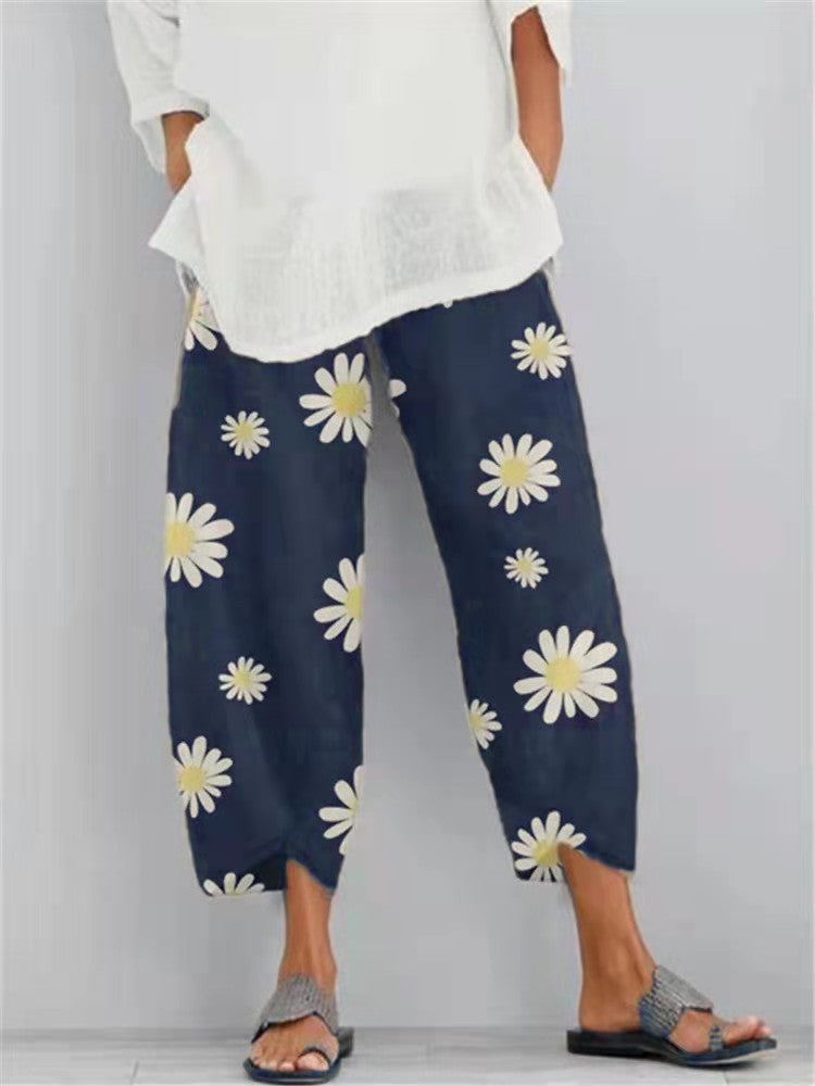 Pantalón Suelto con Flores | Estilo Relajado y Femenino