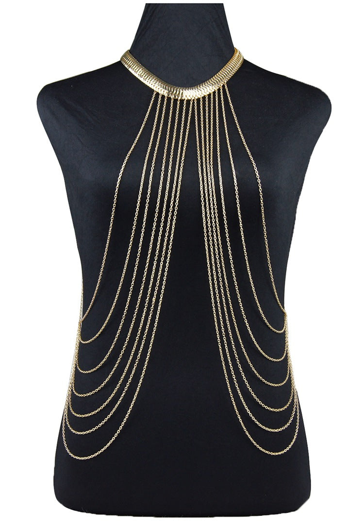Collar de cadena con borlas europeas y americanas