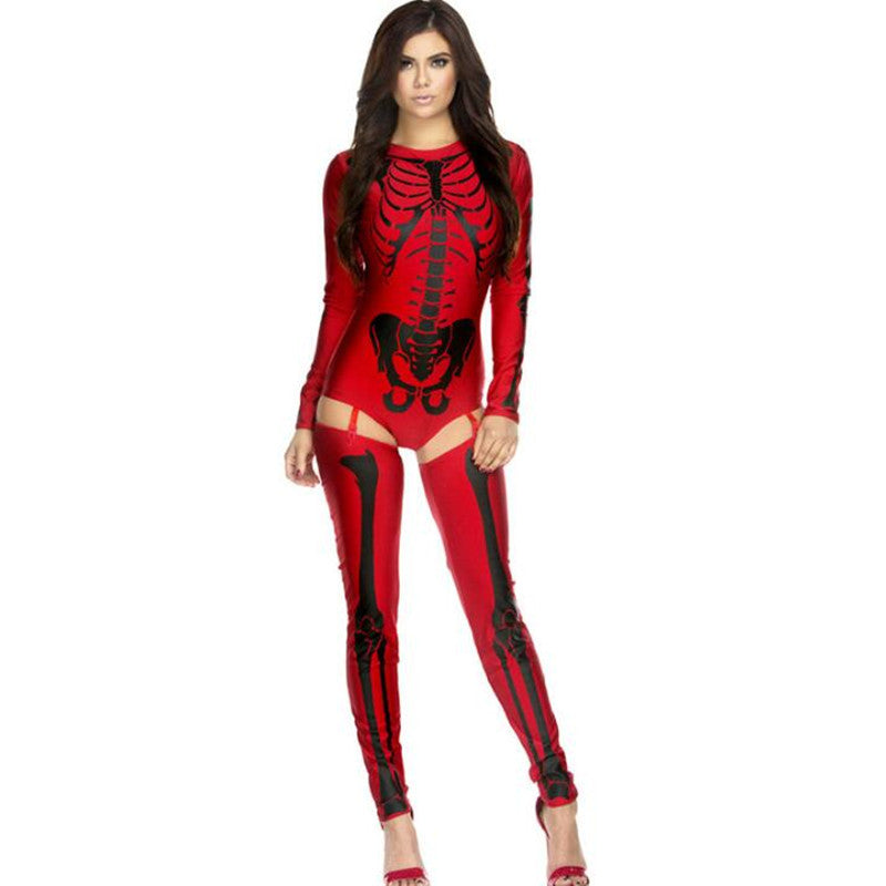 Disfraz de Halloween Calavera Zombie Uniforme para Mujer 