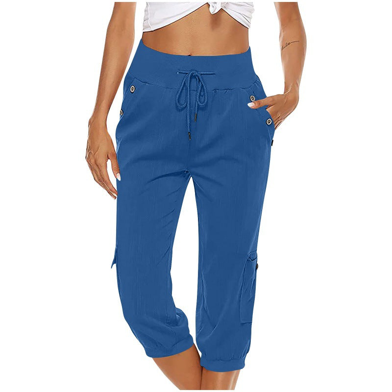 Pantalón Capri Cargo Retro | Estilo Artístico y Bolsillos Funcionales