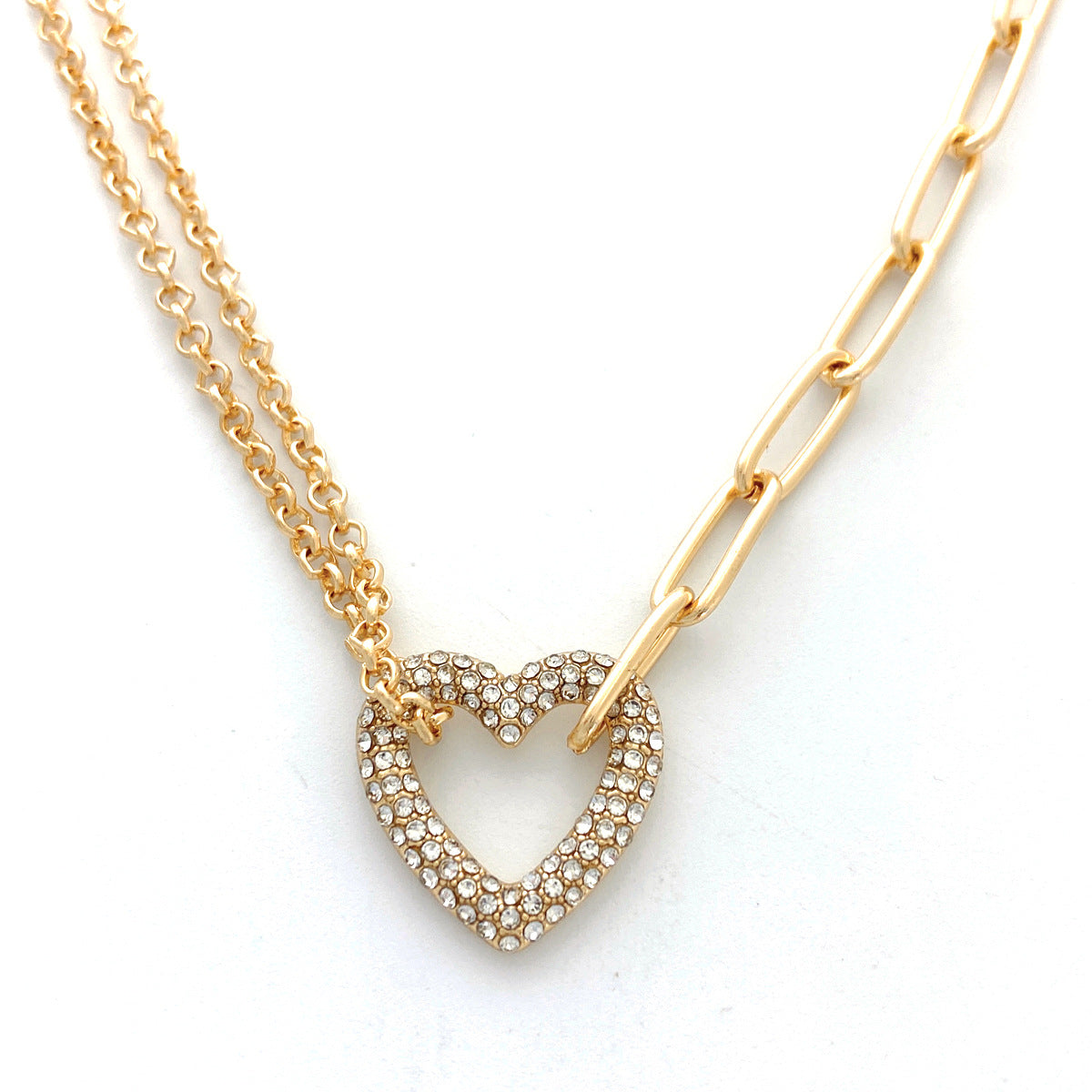 Women's Versatile Fashion Three-dimensional Heart-shaped Full Of Diamond Necklace