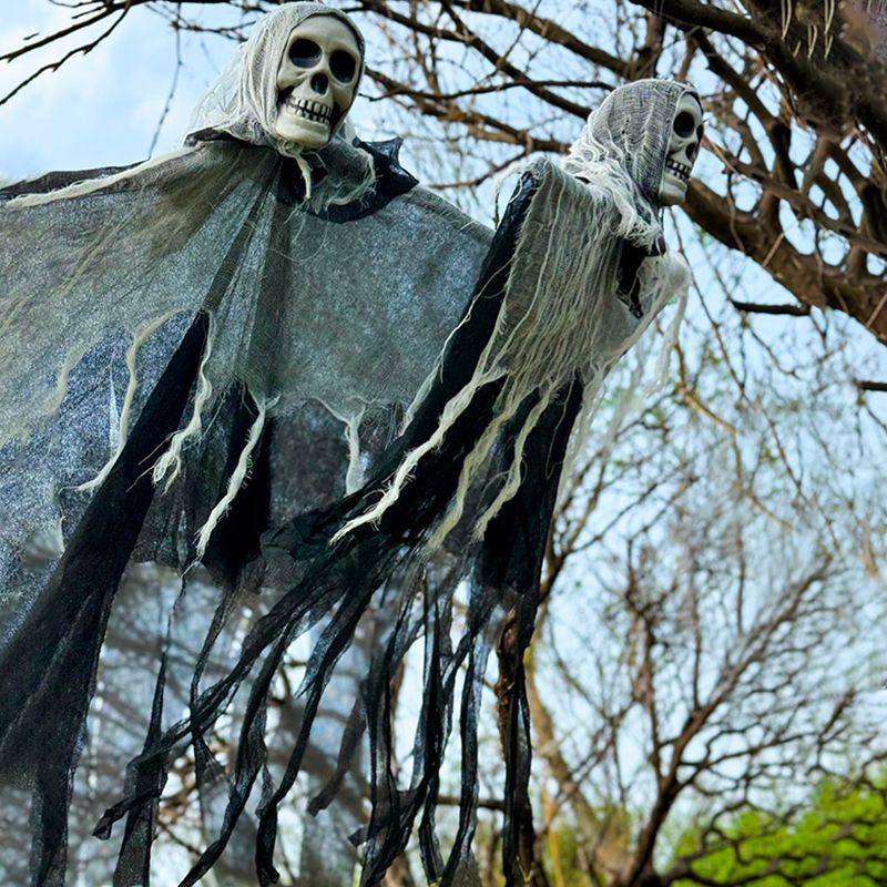 Fantasma Colgante con Calavera 85cm – Decoración de Halloween para Interior y Exterior 👻