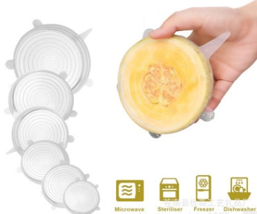 Set de Tapas de Silicona Reutilizables | 6 Tamaños Ajustables y Herméticos