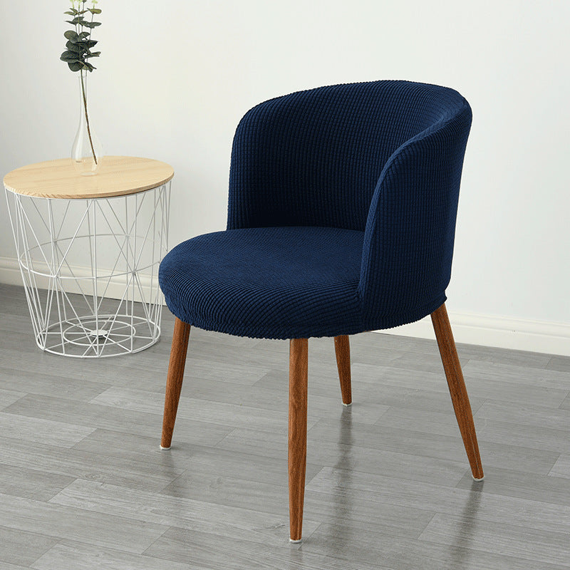 Funda para silla de comedor con respaldo bajo, elástica, semicircular y con todo incluido