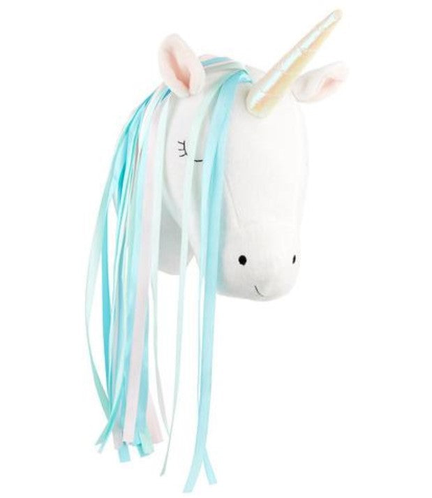 Cabeza de Unicornio para decoración de pared, muñeco de juguete de peluche de unicornio, cisne para niña, bebé, habitación infantil, montaje colgante