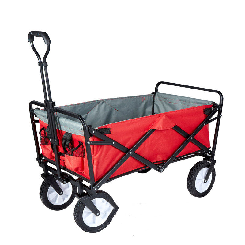 Carrito plegable de compras, resistente al aire última intervensión, plegable, para camping, jardín, playa, con ruedas universales, mango ajustable para compras (verde y azul)