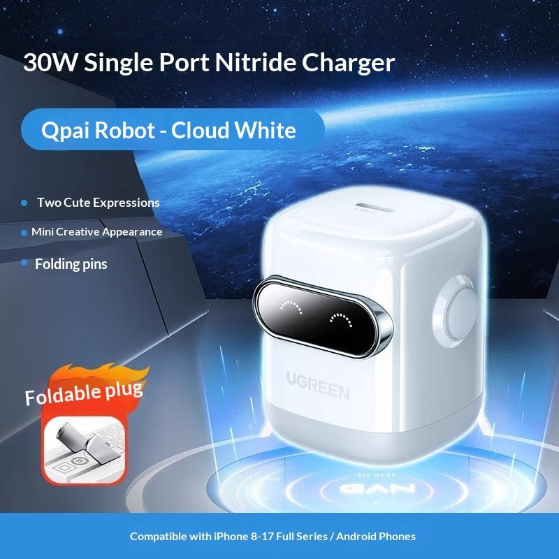 Cargador Rápido GaN 30W USB-C | Tecnología Inteligente y Compacta, velocidad