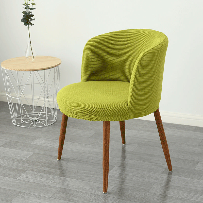 Funda para silla de comedor con respaldo bajo, elástica, semicircular y con todo incluido