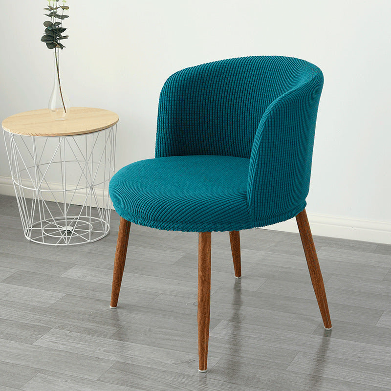 Funda para silla de comedor con respaldo bajo, elástica, semicircular y con todo incluido